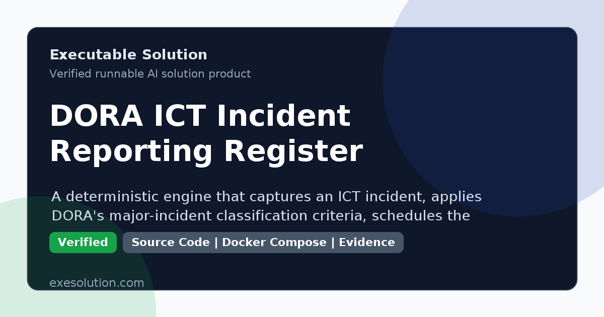 DORA ICT Incident Reporting Register