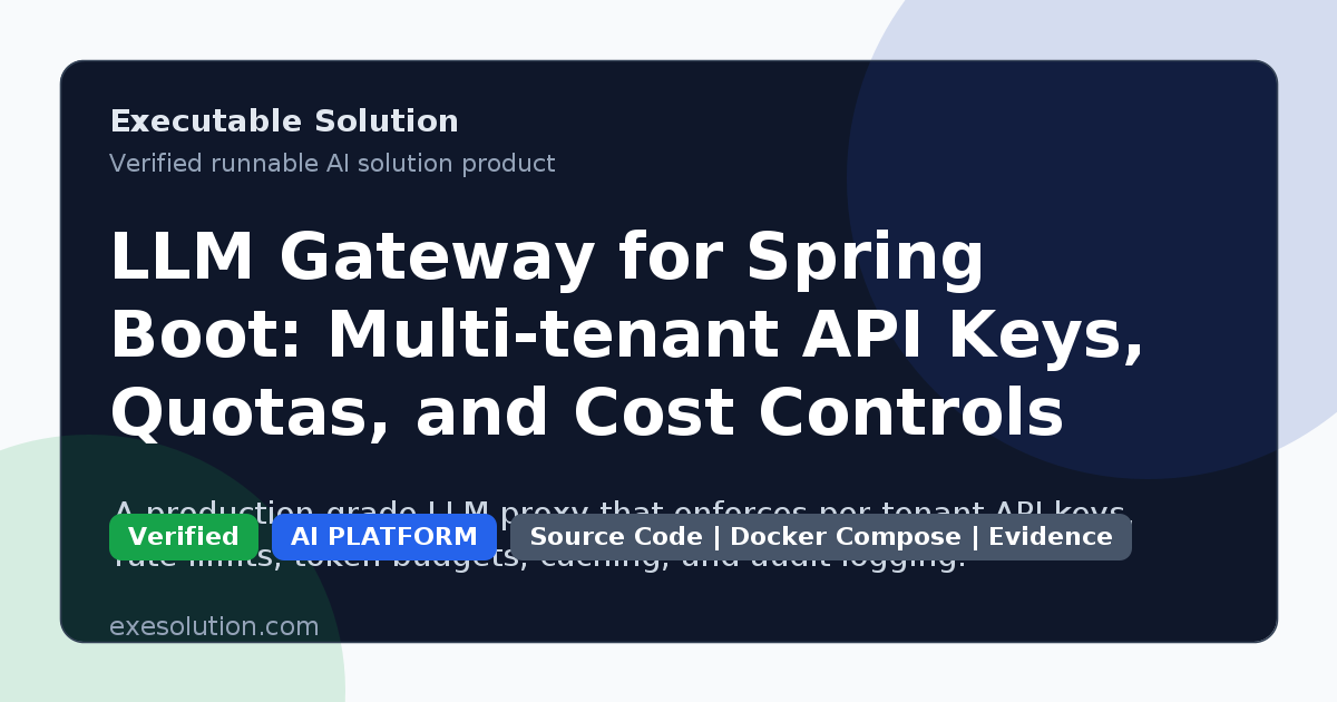 LLM Gateway for Spring Boot: Multi-tenant API Keys, Quotas, and Cost Controls
